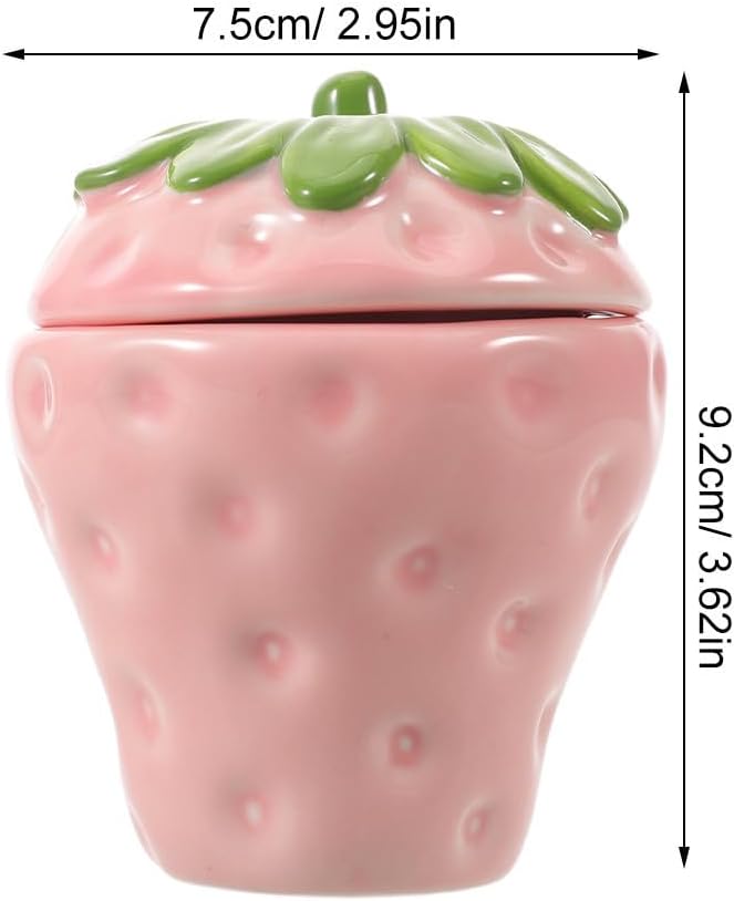 Candle Holder Candle Jar DIY Ceramic Pink Strawberry Shaped Empty Refillable Wax Cup Easy to Clean Aromatherapy for Home and Parties Table Centerpiece