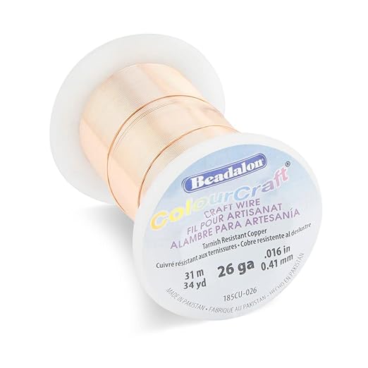 Beadalon ColourCraft Wire, 26 Gauge, Copper Color, 34 yd Spool