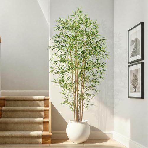 artificial bamboo tree, fake bamboo plant 6ft tall, package contents