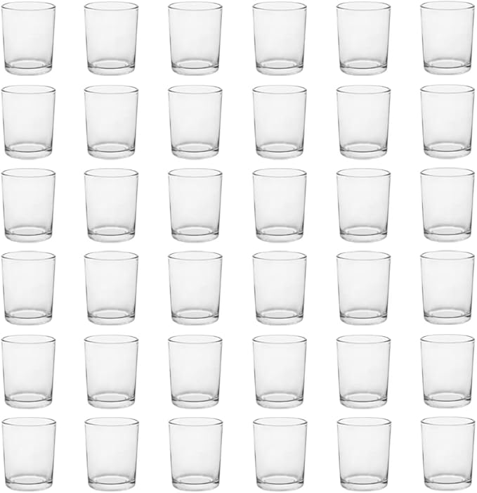 Clear Mercury Glass Tea Light Holders Set of 36 - Elegant Votive Candle Holders for Weddings, Showers and Home Decor - Perfect for Table Centerpieces and Parties (Glass, Clear)