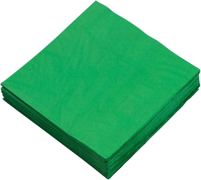 JAM PAPER Medium Lunch Napkins - 6 1/2 x 6 1/2 - Green - 50/Pack