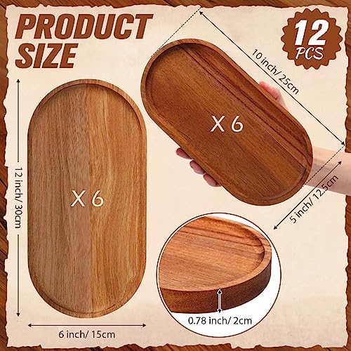 acacia wood serving trays, 10" & 12" oval shown in use