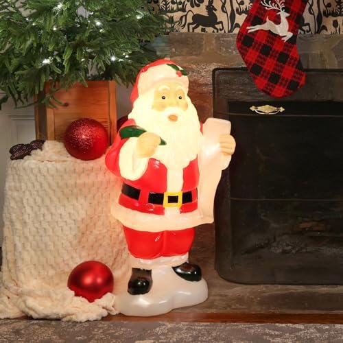 fraser hill farm 33” santa holding list blow shown in use
