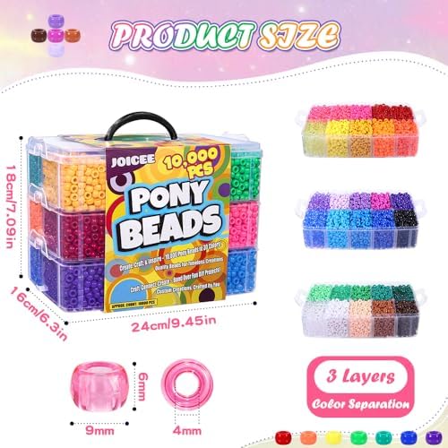 joicee 10000pcs pony beads bulk 30 colors for shown in use