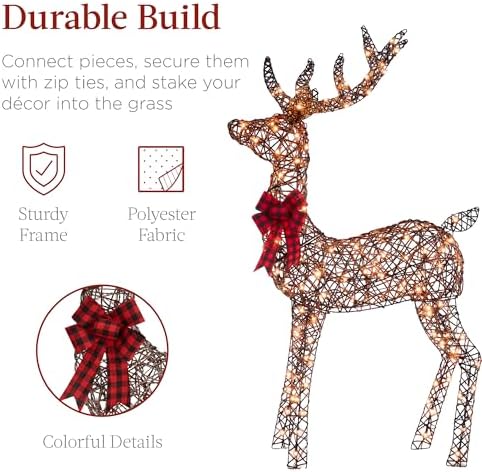 best choice products 6.5ft 3-piece large lighted christmas, side view