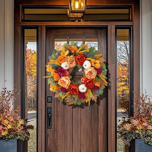 24 inch fall wreaths for front door with showing dimensions