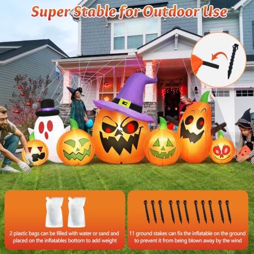 danxilu 8ft long halloween inflatables pumpkin witch hat, package contents