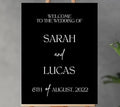 Black Plastic Wedding Welcome Sign, Wedding Signs, Welcome Wedding Sign