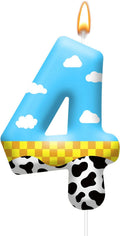 Toy Inspire Game Story Birthday Candles for Kids -Toy Themed Cake Topper Decorations,Party Supplies for Children's Birthday Celebrations(Number 4)