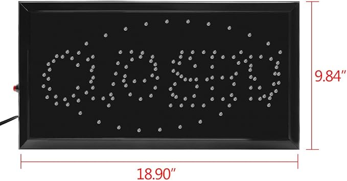 Boshen Led Open Signs Decor for Business Mart Shop Store Bar Cafe Barber ATM Now Open Sign Display On/Off Switch + Chain (2 in 1 Open Closed)