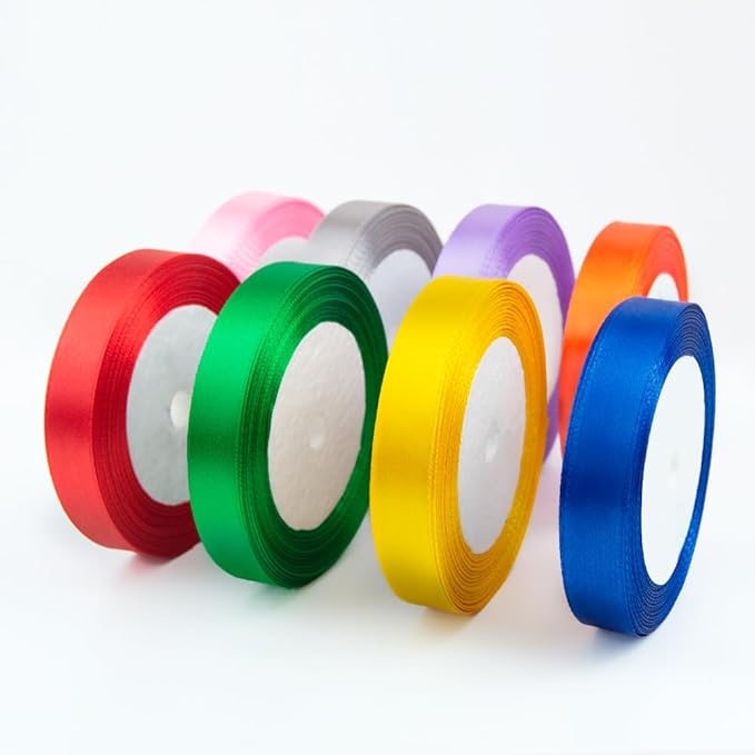 Yellow Ribbon 5/8 Inches x 25 Yards, Yellow Satin Fabric Silk Ribbon for Gift Wrapping, Bows Making, Floral Bouquets, Wreaths, DIY Handicrafts, Sewing Projects, Baby Shower and Wedding Party