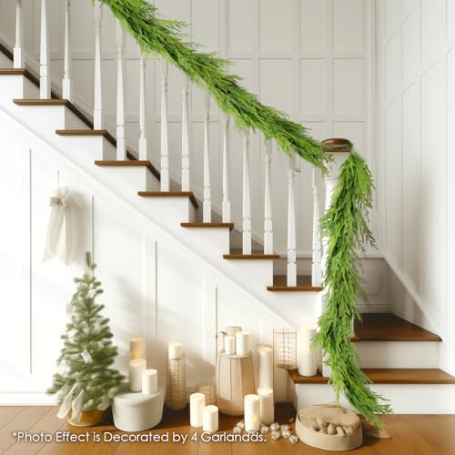 wbhome 2 pcs 9ft real touch norfolk pine, front angle view
