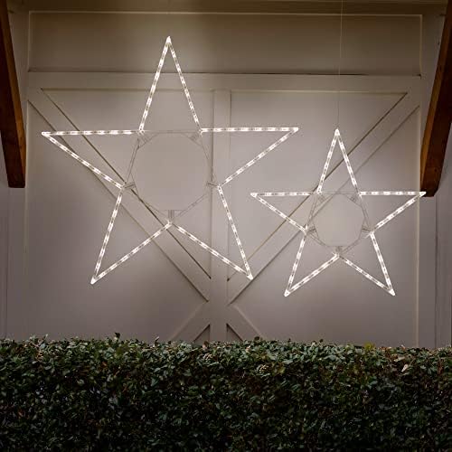48" warm white led christmas star decoration folding shown in use