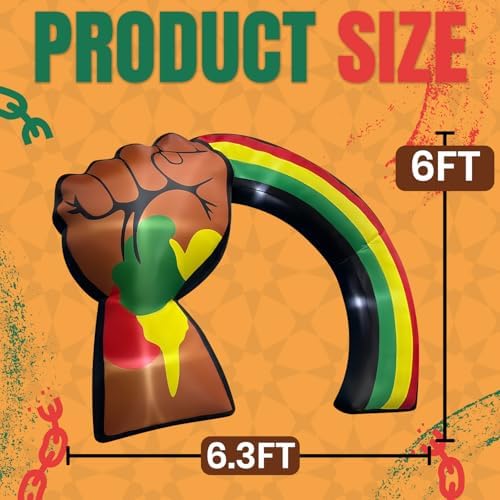 6ft juneteenth inflatable archway outdoor decorations, raised fist shown in use