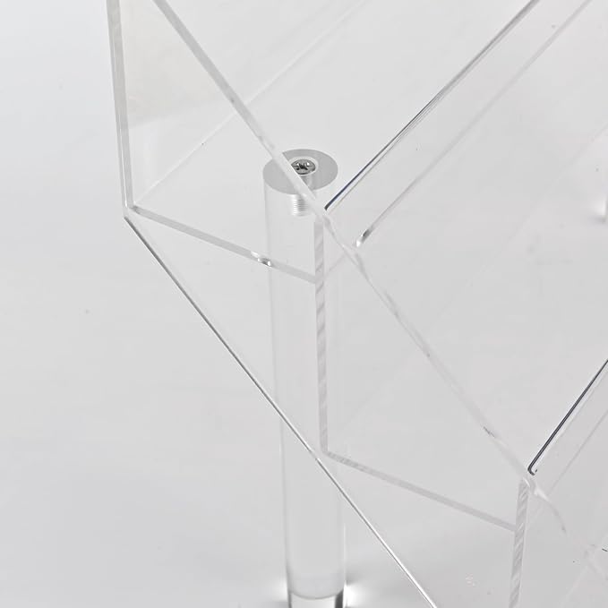 PecMuikee Greeting Card Display, 4 Tiers Clear Acrylic Sticker Display Stand for Vendors Retail, Display Photo Stand for Counter Tabletop Display Supplies, 2 Sets