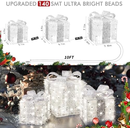 christmas lighted gift boxes 140 leds christmas decoration shown in use
