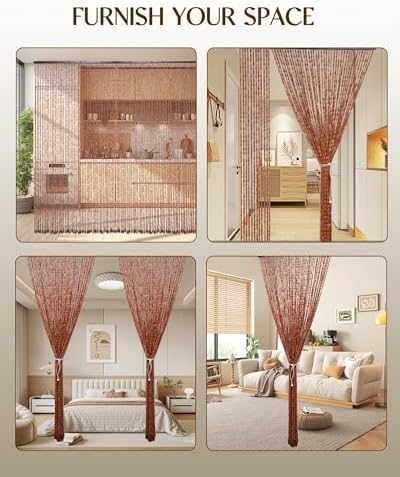 52 strands handmade natural beaded curtain for doorways, view 9