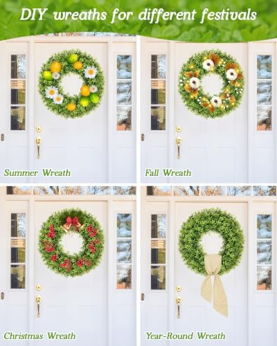 vlorart 24 inch large boxwood door wreaths for showing dimensions