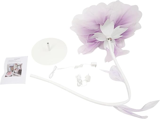 Wedding Giant Electric Artificial Flower, Auto Blooming Artificial Flowers with Lights, Large Peony Electric Flower Decor with Auto Open/Close for Home Wedding Party Decoration, Purple