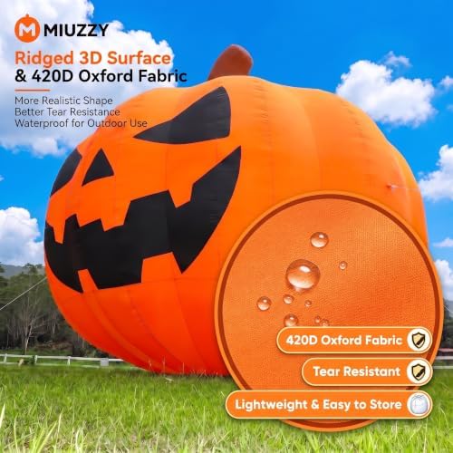 20ft giant inflatable pumpkin lighted outdoor halloween decor showing dimensions