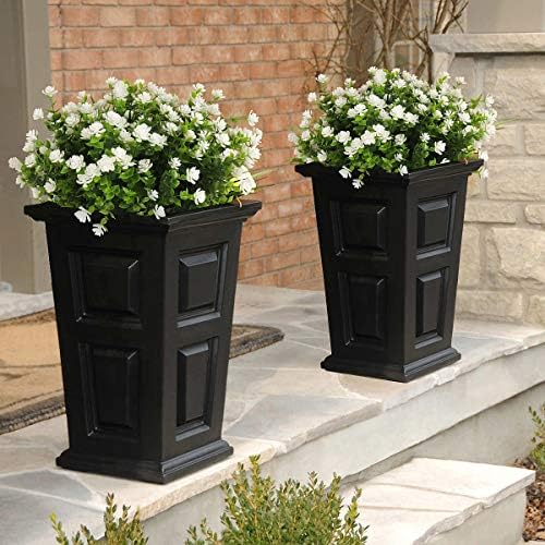 RECUTMS Artificial Flowers, Fake Boxwood Outdoor UV Resistant Plants Artificial Springs Flowers Eucalyptus Greenery Shrubs Bridal Wedding Bouquet for Home Garden Party Wedding Decoration,8Pcs(White)