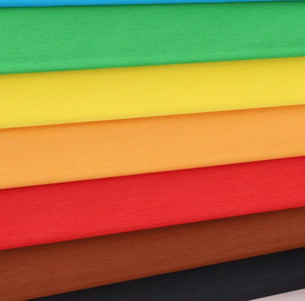 Clairefontaine 995001C - 10 Rolls of Florist Crepe Paper - Size 25 x 100 cm - 250% Elasticity - Weight 160 g - Paper Flowers - Non-Disgorging Colours - Assorted 10 Bright Colours