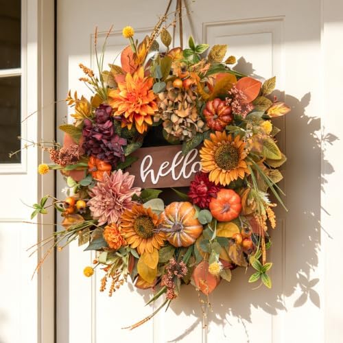 fall wreaths for front door 24 inch autumn shown in use