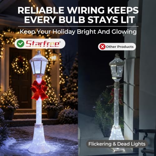 60-inch outdoor christmas decorations outdoor lighted lamp post showing dimensions