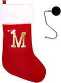 20 Inches Monogrammed Christmas Stockings with Letters,Super Soft Christmas Stockings Large Monogram Stockings Red Letter Stockings for Christmas Holiday Xmas Gift…