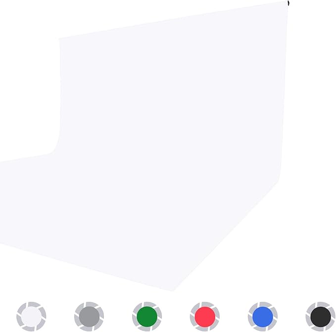 ISSUNTEX 5X6.5 ft White Background Backdrop,Photo Studio,Collapsible High Density Screen for Video Photography and Television