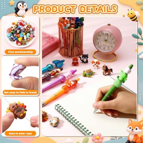 watersay 100 pcs animals 3d silicone focal beads, close-up detail