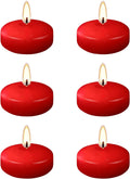 Red Floating Candles 3 inch, 6 Pack Floating Candles 10 Hours Burn Clean & Unscented Floating Candles for Valentine's Day,Wedding,Proposal Anniversary Decorations (6 Pack, red, 3 inch)