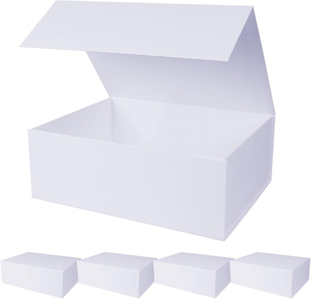 aimyoo 5 pack white magnetic gift boxes with, main product view
