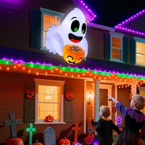 3.5 ft halloween inflatables ghost outdoor decorations blow, side view
