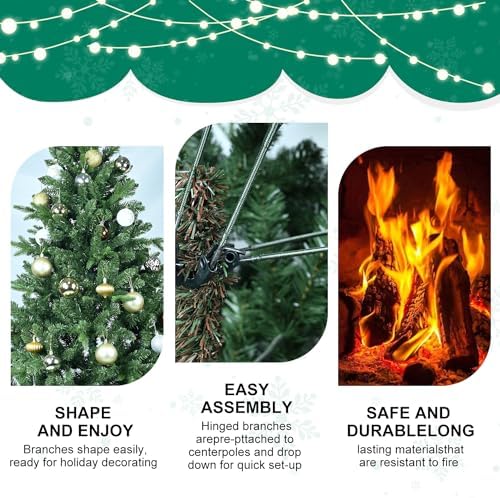 treepool 7.5ft unlit artificial christmas tree, 2652 pe, side view