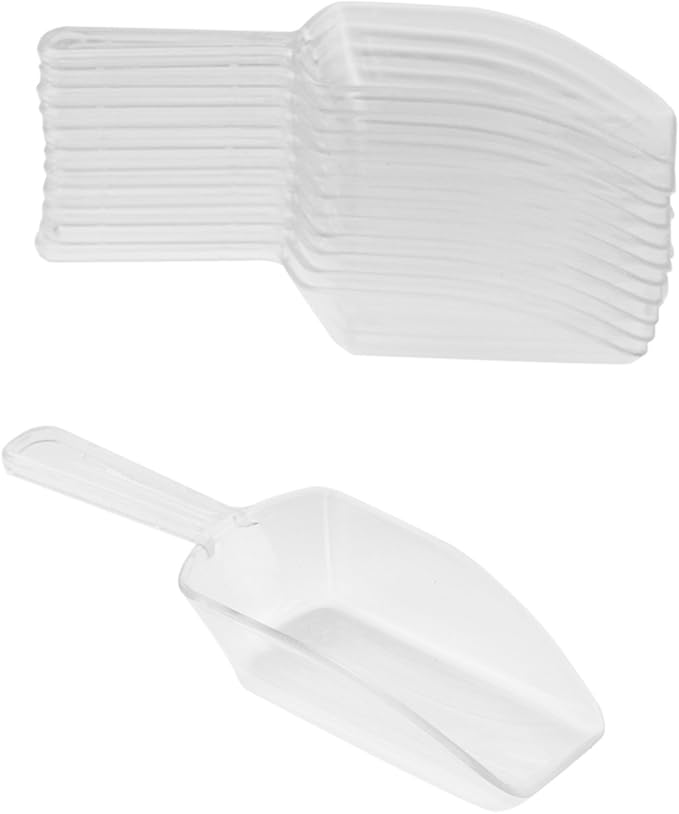 Super Z Outlet 5.5" Mini Acrylic Plastic Kitchen Scoops for Weddings, Candy Dessert Buffet, Ice Cream, Protein Powders, Coffee, Tea (Clear)