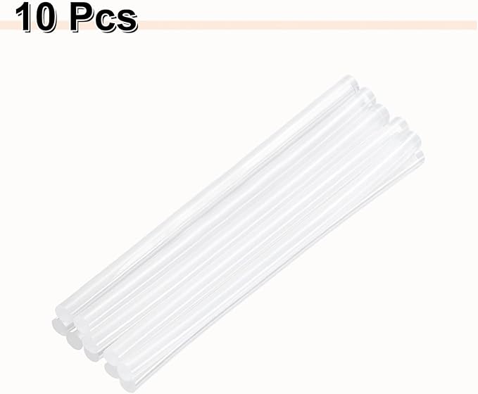 HARFINGTON 10pcs Hot Glue Sticks 0.28" Dia x 5.91" Long EVA Mini Hot Melt Adhesive Glue Stick for Hot Melt Gun Wood Plastic Glass Flowers Fabrics Foam, Clear