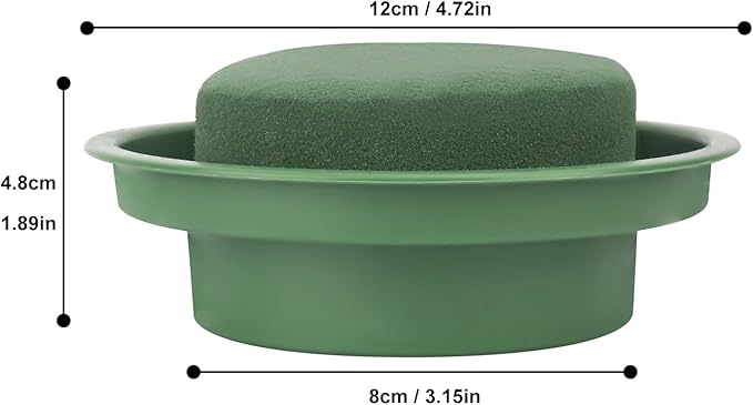 16 Packs Floral Foam with Bowl, Versatile Round Wet Foam for DIY Flower Arrangements and Event Decors - Long-Lasting Green Round Flower Foam Block by IHDYPPEW