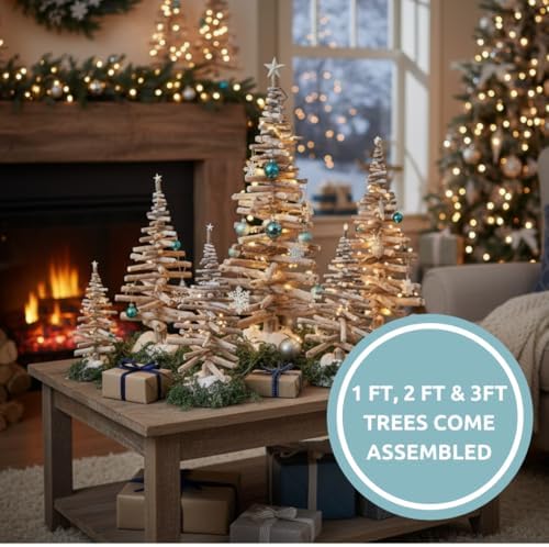 2 ft tall driftwood christmas tree - beach, side view
