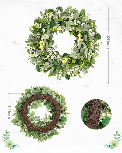 vlorart 24-26 inch artificial spring summer greenery christmas shown in use