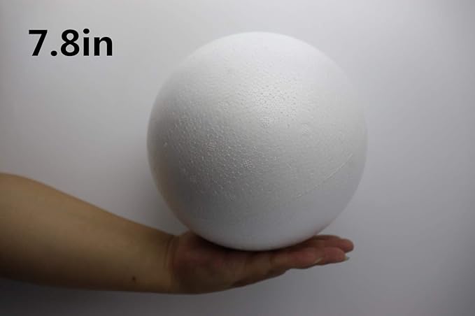 FFchuanhe 39 Pack Craft Foam Balls, 5 Sizes Including 2-7.8 in, Polystyrene Smooth Round Balls for Arts and Crafts, Wedding, DIY Craft for Home, Supplies School Craft Project and Holiday Party