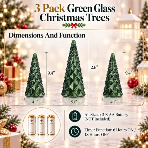 christmas decorations indoor, yeahome set of 3 pre-lit, close-up detail