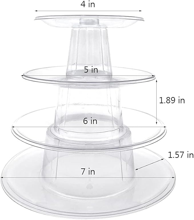 2 Set 4 Tier Macaron Display Stand Round Macaron Tower Cake Stand Dessert Cupcake Stand Cookie Tray Rack Desserts Display for Wedding Birthday Party Baby Shower Bakery Decor
