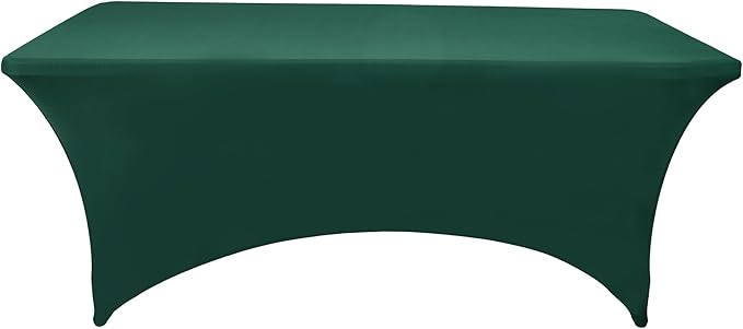 6-Pack 6ft Spandex Table Covers for Rectangle Standard Folding Tables - Wrinkle Resistant Stretch Tablecloths - Ultimate Fitted Table Protector for Parties, Trade Shows, Wedding