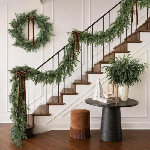 christmas garland 9ft decorations real touch cedar cypress, package contents
