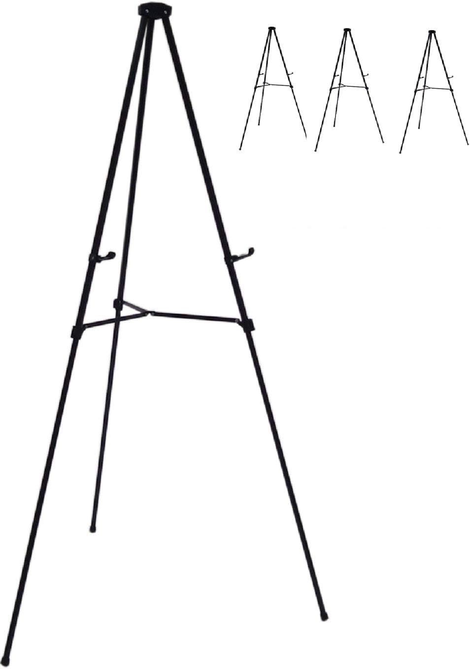 lightweight aluminum telescoping display easel, 70 inches, black, main product view
