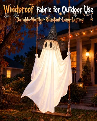 halloween swinging ghost outdoor decor: 6.6ft spooky hanging, package contents