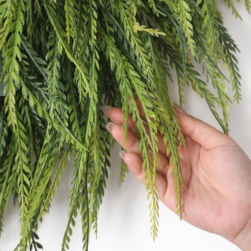 26" artificial eucalyptus with fake saw grass wreath on a desk or shelf