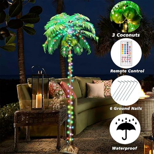 5ft light up palm trees outdoor with remote, package contents