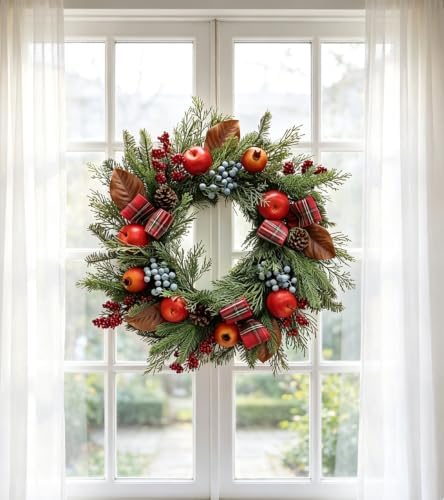 cynkeyee fall wreath for front door - 20, side view
